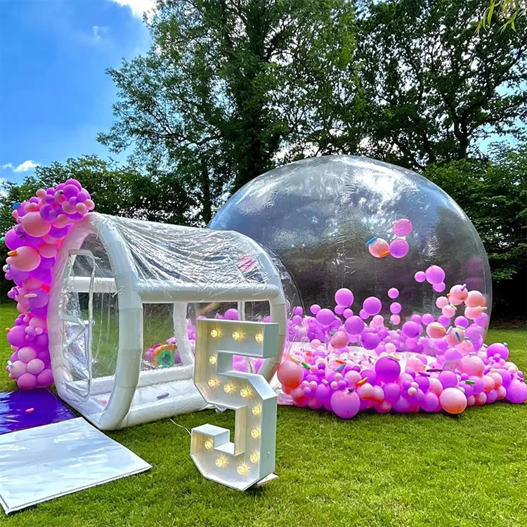 Tienda burbuja inflable transparente para bodas al aire libre, celebración de cumpleaños, tamaño y diseño personalizados disponibles, cúpula de PVC