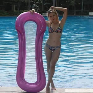 Rakit Inflatable Transparan Pad Air Berwarna untuk Prop Foto Pesta Kolam Renang