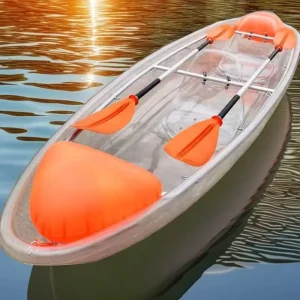 Transparent Kayak Canoe Double Rowing Boat Paddle 2 Person Capacity Crystal Clear Bottom PC 6.2mm Thick >4m