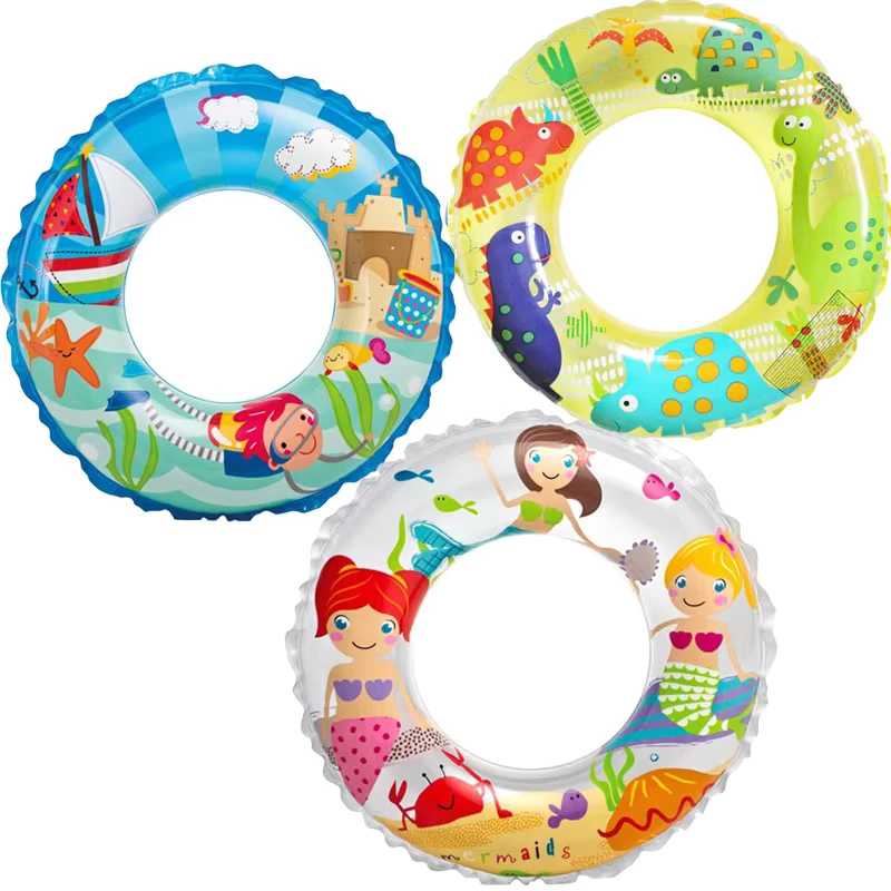 Anillo de natación inflable transparente multicolor Juguete acuático duradero y divertido