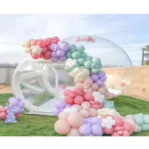 Transparent Outdoor Single Tunnel Inflatable Castle Clear Dome Tent with Bubble Effect Inspired by Castles