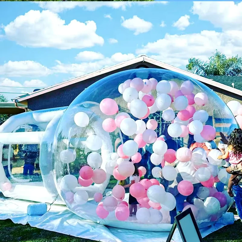 Casa Inflável em PVC Transparente em Forma de Cúpula, Tenda Tipo Globo de Neve para Aluguel de Festa