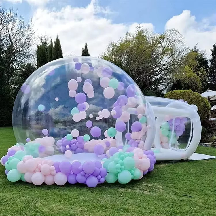 Tienda iglú inflable transparente de PVC, casa burbuja inflable para Navidad, graduación, Año Nuevo, camping, bodas y San Valentín