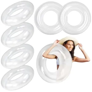 Transparent PVC Inflatable Swim Rings Thickened Safety Floats Perfect for Water Parks Summer Vacations and Beach Rings