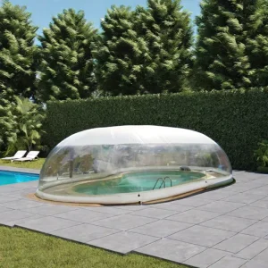 Transparent PVC Inflatable Swimming Pool Bubble Dome Cover Clear Ceiling Tent 8x5m 10x6m 12x7m Sizes Includes Blower Accessories