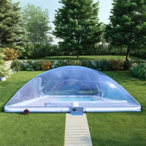 Transparent PVC Inflatable Swimming Pool Cover Blower Air Dome Design Easy Install Protect Outdoor Pool 8x5m 10x6m 12x7m Sizes