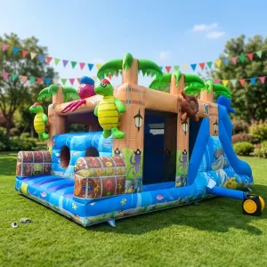 Treasure Island Inflatable Bouncy Castle Bounce Castle Inflatable Obstacle Course for Kids