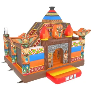 Tribal Totem Pole Inflatable Bounce House Combo Commercial Jumping Castle for Rentals