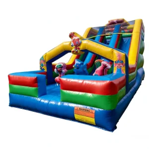 Triple-Lane Giant Inflatable PVC Slide Eco-Friendly Kids Cartoon Adventure Play Equipment Commercial Grade