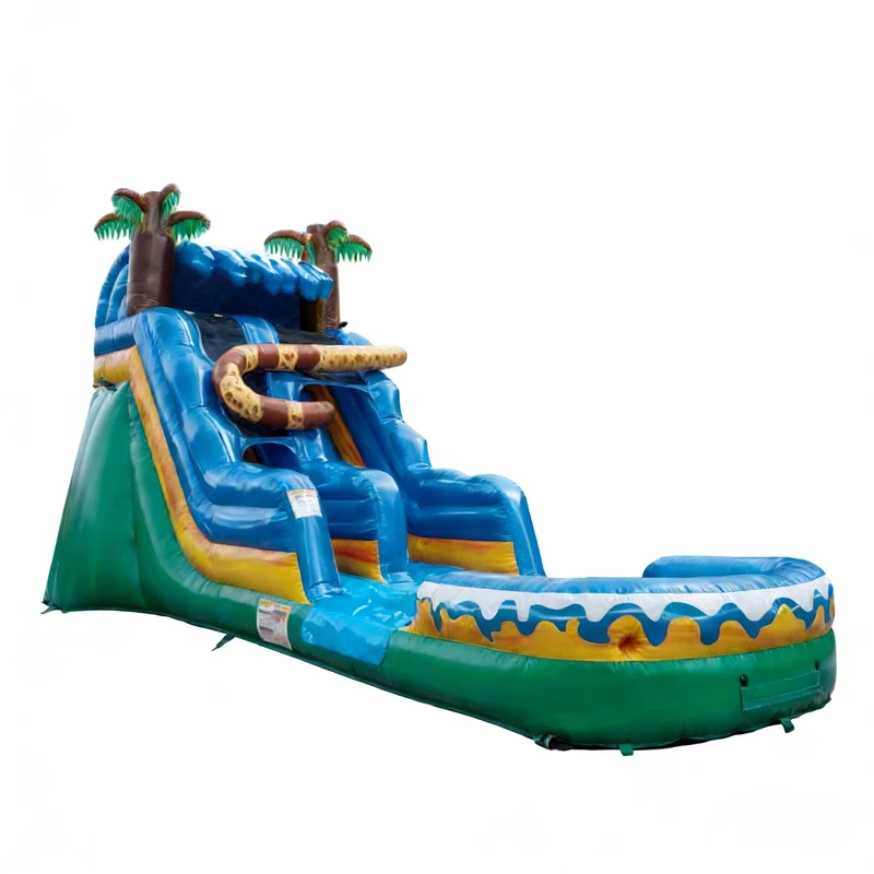 Aufblasbarer Wasser-Rutsche mit tropischem Krokodil-Thema aus PVC-Material, umweltfreundlich, für Kinder, Dschungel-Abenteuer-Spielgeräte, kommerziell