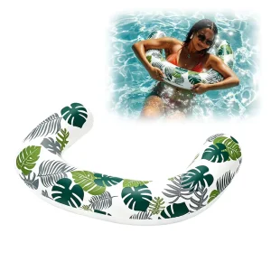 Tropical Leaf Inflatable U-shaped Pool Noodle Floating Chair Portable Summer Pool Lounger Water Hammock for Adults