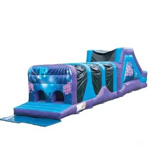Tropical Night Themed Inflatable Obstacle Course Slide PVC Material Eco Friendly Kids Beach Party Adventure Play Equipment