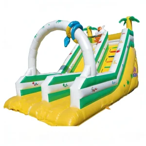 Tropical Tiger Snake Themed Giant Inflatable Eco Friendly PVC Dry Slide Kids Jungle Adventure Play Equipment Commercial Grade