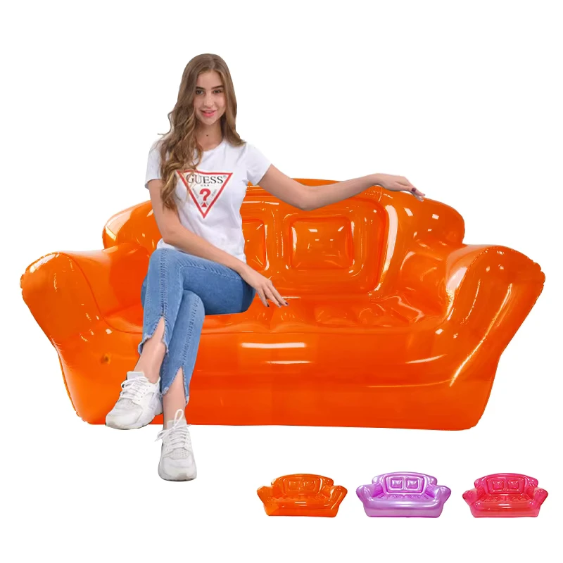 Ghế sofa bơm hơi hai chỗ ngồi Chống thấm nước PVC Ghế bọt bơm hơi Loveseat Gập lại Di động cho cắm trại ngoài trời