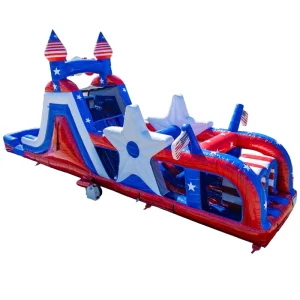 USA Patriotic All American Flag Themed Obstacle Course Old Glory Stars and Stripes Inflatable Obstacle Course