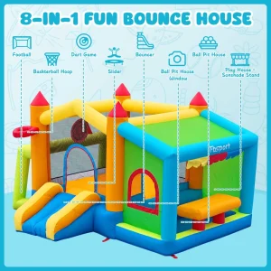 USA Voorraad Fabrieksdirect Binnen Opblaasbaar Springkasteel voor Peuters Kinderen Speel Bouncy House OEM ODM voor Gezinsgebruik
