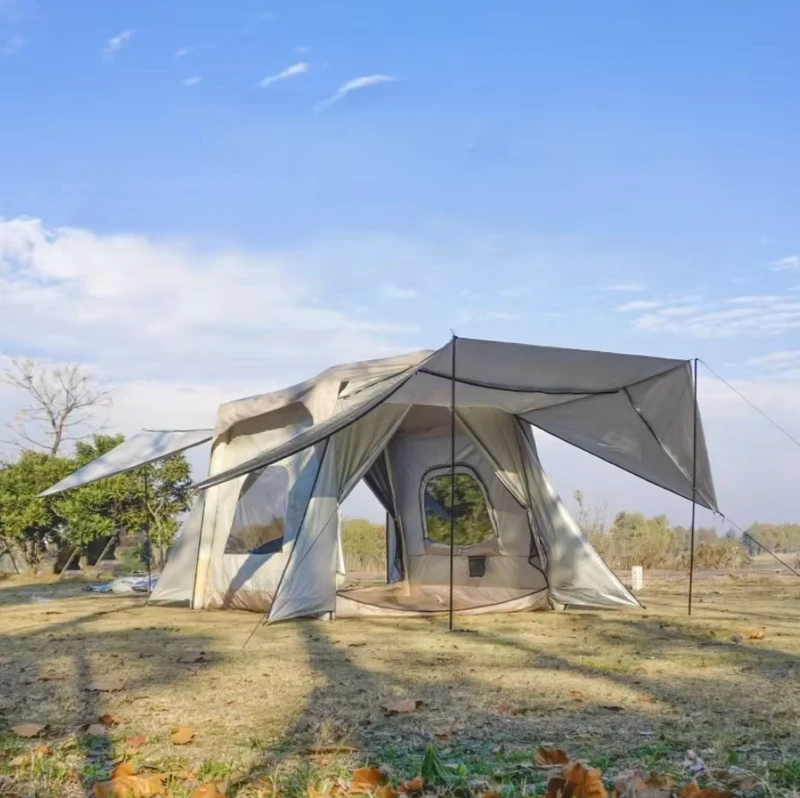 Tenda gonfiabile in tessuto Oxford impermeabile e resistente ai raggi UV, modello universale per campeggio e viaggi in famiglia, tenda gonfiabile per il bagagliaio dell'auto