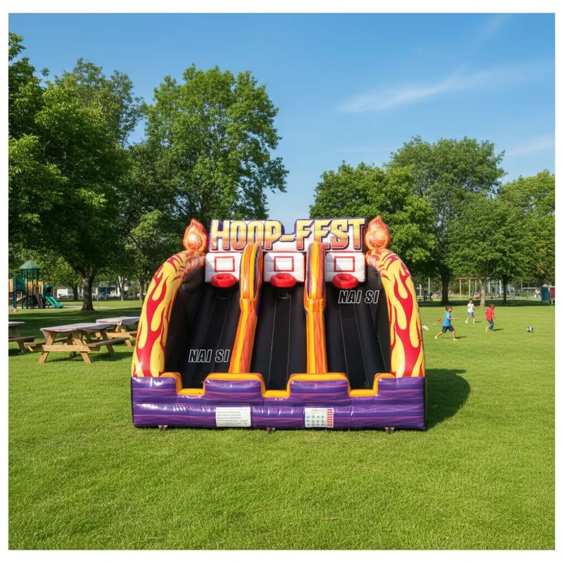 Jeux de défi ultime de tir au panier gonflable commercial pour le team building