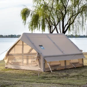 Ultra-Durable Oxford 12 SQM Inflatable Tent Double Side Door Windproof Water-Resistant Large Family Camping Tent