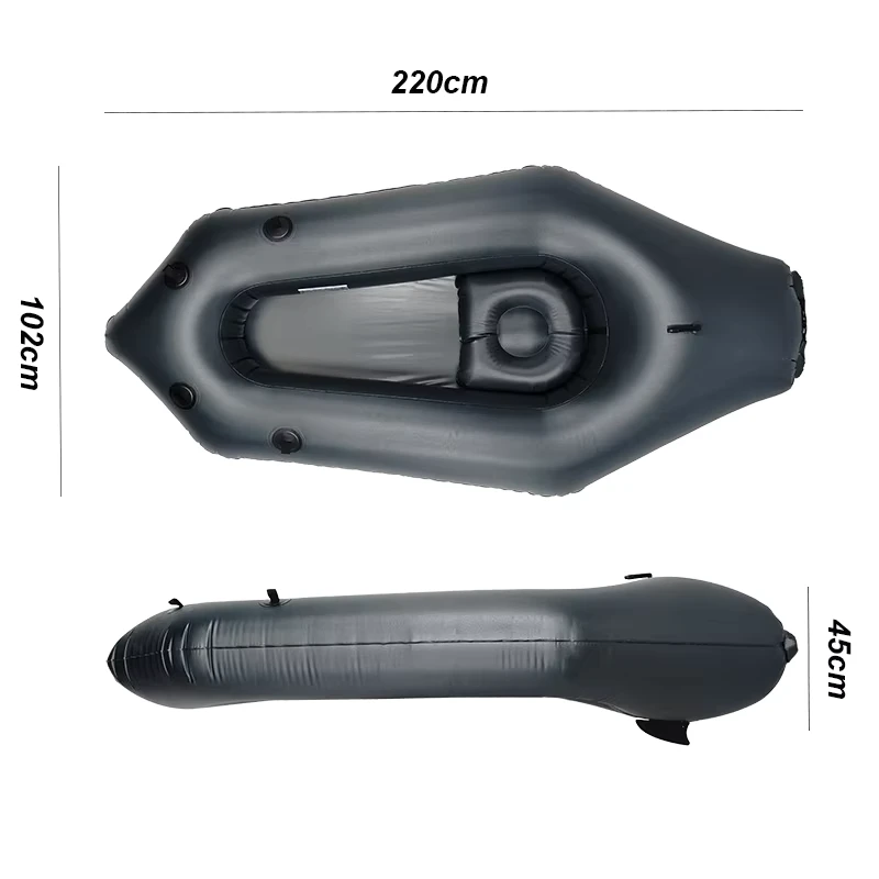 Caiaque Inflável Ultra Leve, Bote de Rafting para Rios, Fecho Superior Rolável, Packraft Ultralight, Pequeno Pacote