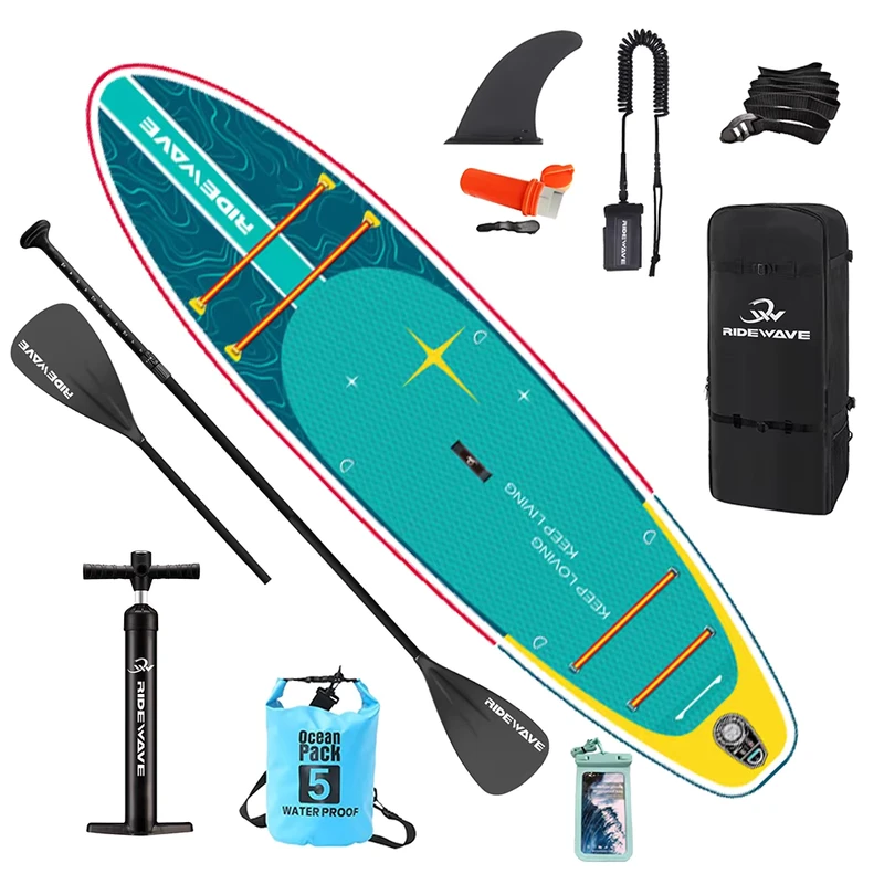 Ultraleichte aufblasbare Stand-Up-Paddle-Board 10' ISUP Surfbrett, tragbares Drop-Stitch-Material, OEM-Paddleboard