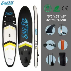 Ultra Lightweight Travel ISUP 10’6′ Compact Inflatable Stand up Paddle Board Portable Backpacking SUP for Rivers and Lakes