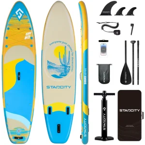 Ultra Stable 11’*33″*6″ Inflatable SUP Paddle Board Drop Stitch Material Stand up Paddle Board for All Skill Levels