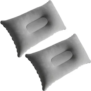 Ultralight Inflatable Pillow Small Squared Flocked Fabric Air Pillow Beach Pillow for Hiking Camping Traveling Napping