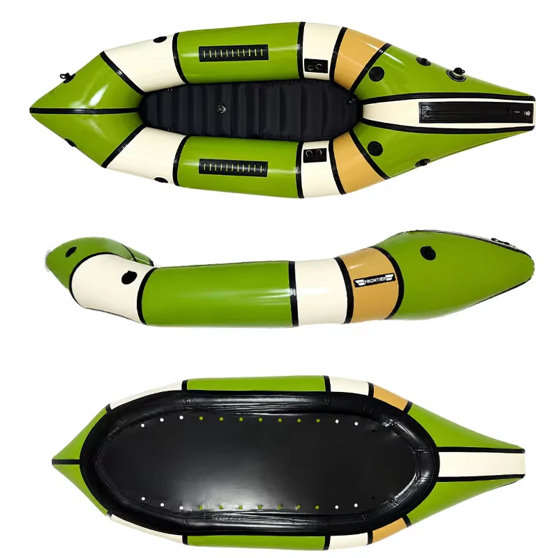 Ultraleichte TPU Packraft aufblasbares Kajak für 1 Person, selbstentleerend, Wildwasser-Packraft