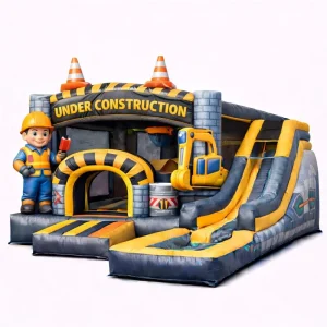 Castello Gonfiabile con Scivolo in PVC, Combo per Uso Commerciale all'Aperto