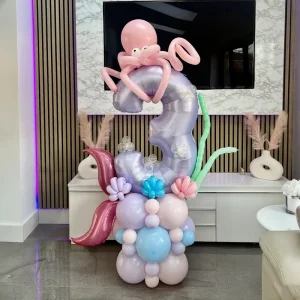 Under the Sea Octopus Number 3 Balloon Kit Purple Pink Blue Latex Balloons Mermaid Birthday Party Decor Globos
