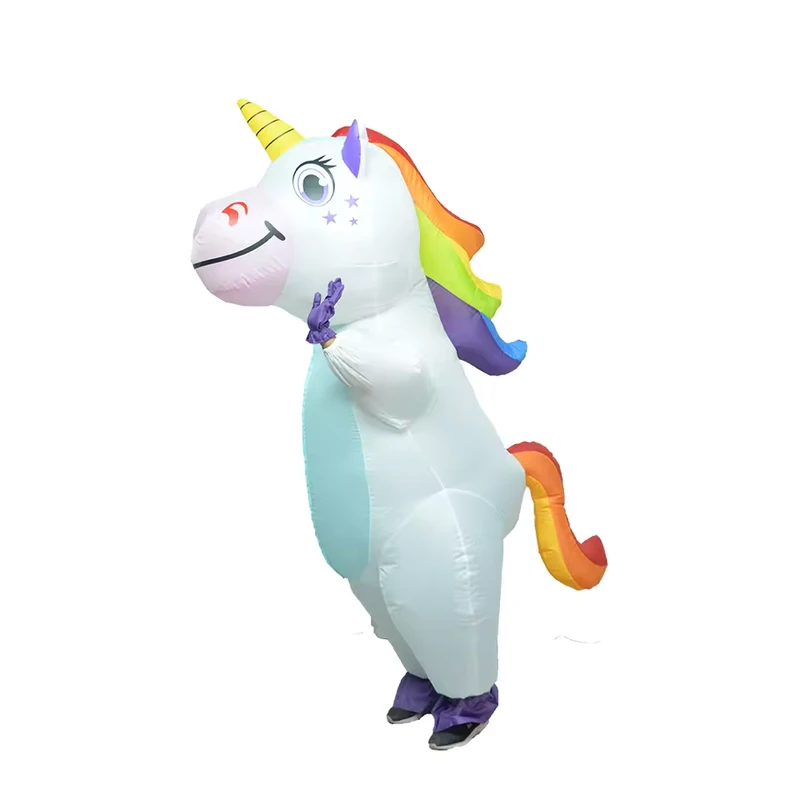 Disfraz de mascota inflable de unicornio, tela impermeable, para fiestas de carnaval