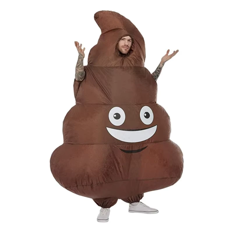 Unisex Adult Poop Emoticon Halloween Costume Large Inflatable Terylene Customizable Size & Color Mascot Costume for Adults
