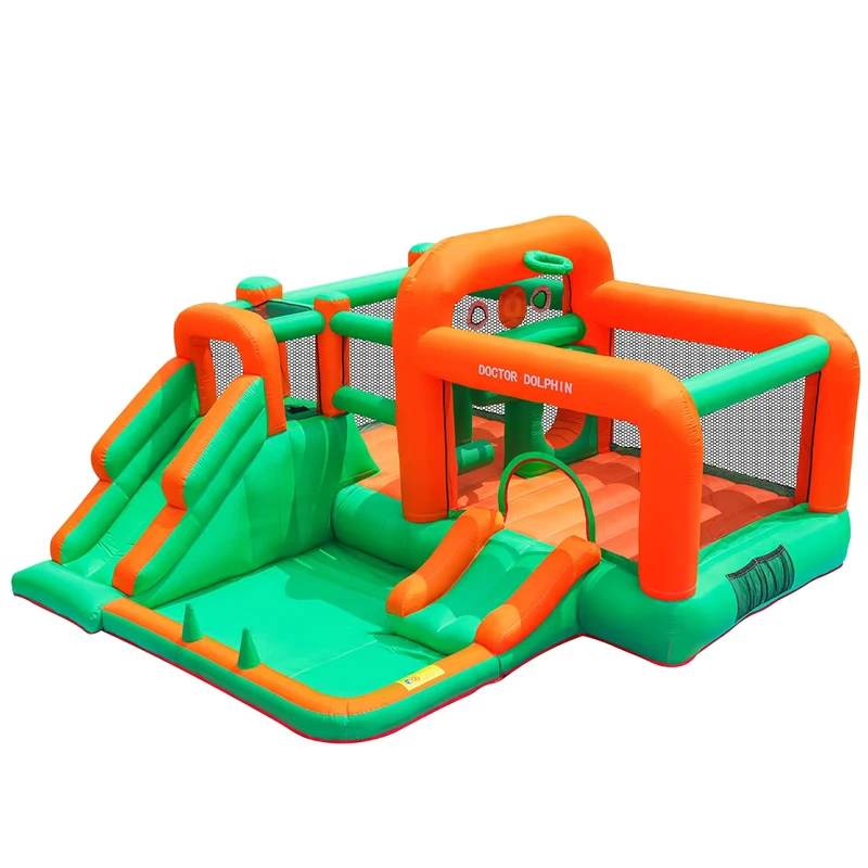 Unisex aufblasbares Hüpfhaus mit doppelter Wasserrutsche, Indoor-Riesen-Hüpfburg für Trampolinparks
