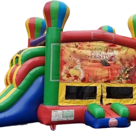 Unisex PVC Vinyl Double Slide Combo Inflatable Bouncy Castle Dry Slide Bounce House Inflatable Combo
