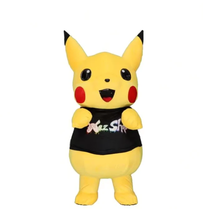 Unisex Pikachu 1PC T-Shirt Kleid Erwachsene Plüsch Aufblasbares Weihnachts-Thema Siebdruck Kostüm Individuelles Design Bugs