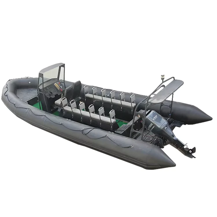 เรือยางเชิงพาณิชย์แบบ V ลึกสำหรับเช่า พร้อมที่นั่งผู้โดยสารและเครื่องยนต์คู่