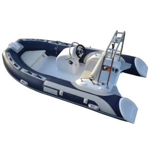 inflatable double fiberglass hull V-shaped center console boat
