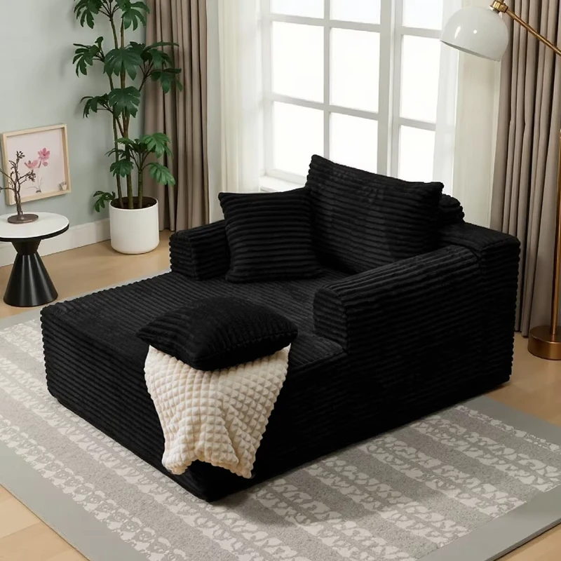 Sofa Boneless Kompresi Vakum Corduroy Putih Rolled Sofa Bed Sponge Berpadu Berdenitas Tinggi