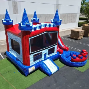 Versatile 0.55mm PVC Inflatable Water Slide Custom Size 4x7m 4x8m with Blower for Backyard Summer Party Rental