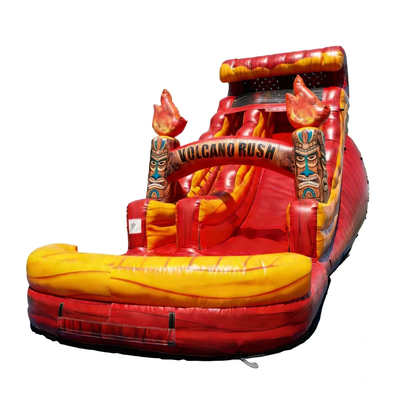 Toboggan aquatique gonflable à thème Volcano Rush, piscine éclaboussante, équipement de jeu d'aventure pour enfants, PVC écologique, 6 à 12 ans