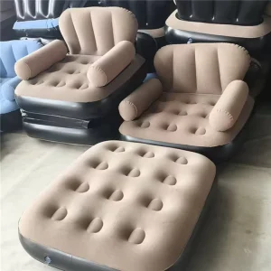WEILIAN 2 in 1 Air Sofa Bed with Electric Pump Chair Set Portable Inflatable PVC Couch China Inflatable Sofa for Living Room