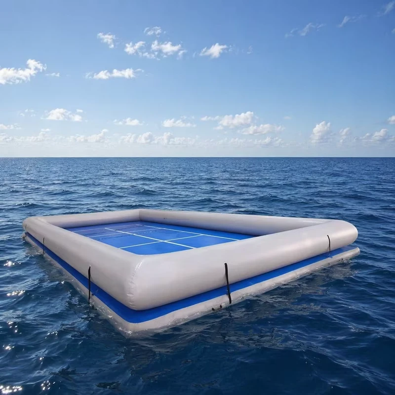 WG Y006 Water Floating Inflatable Pickleball Court Anti Slip Floor DWF PVC Material Commercial Outdoor Use for Lakes