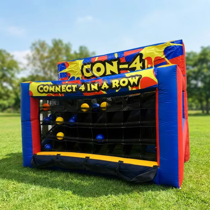 WINSUN Gioco Gonfiabile Connect 4 per Noleggi di Feste, Giochi Gonfiabili per Adulti