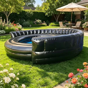 WINSUN Durable Commercial Inflatable Round Pool Bar with Built in Seats Outdoor Events Adult Parties Rental Business