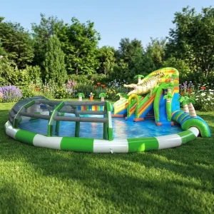 WINSUN Fun Amusement Children Water Park Inflatable Water Slide with Big Pool Outdoor