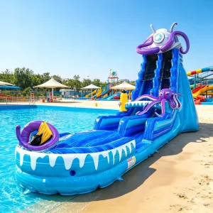 WINSUN Giant Deep Sea Octopus Water Slide Durable Inflatable Water Slide with Splash Pool for Kids Parties Carnivals