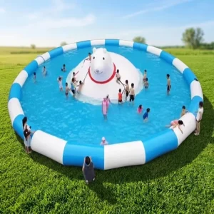 WINSUN Polar Bear Inflatable Swimming Pool Popular Outdoor Polar Bear Inflatable Water Dome Bounce Cloud
