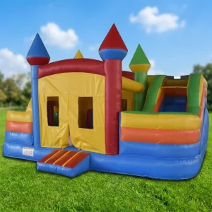 WINSUN Wet Dry PVC Slide Combo Jumping Castle Commercial Inflatable Bouncers for Party