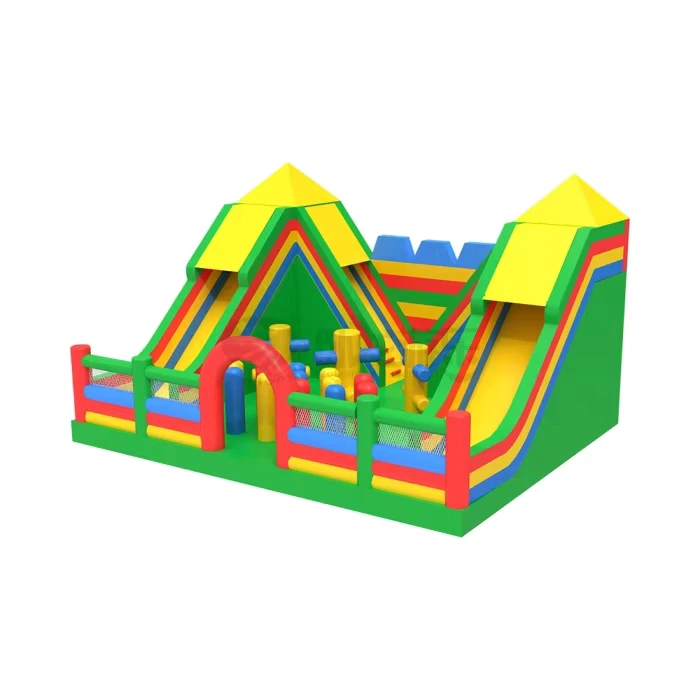WOLONG 10x8x6,5 m Glissade Gonflable Rouge Verte, Château Gonflable Durable en PVC pour 35-40 Enfants Événement Extérieur
